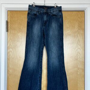 Michael Kors Distressed Dark Denim Flare Jeans | 30/34